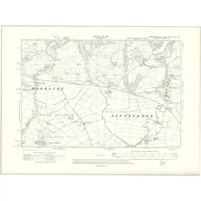 1910 Map of Yorkshire XC.NE, 1914 Print