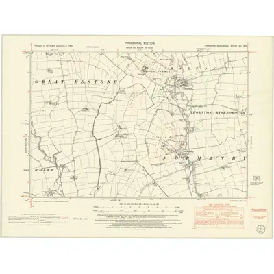 1950 Map of Yorkshire XC.SE, 1952 Print