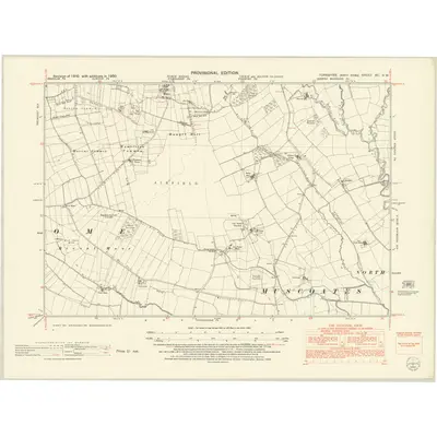 1950 Map of Yorkshire XC.SW, 1952 Print