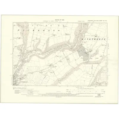 1926 Map of Yorkshire XCI.NE, 1929 Print