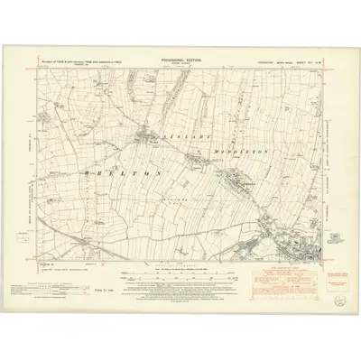 1950 Map of Yorkshire XCI.NW, 1952 Print