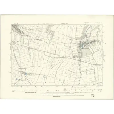 1890 Map of Yorkshire XCI.SE, 1893 Print