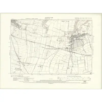 1926 Map of Yorkshire XCI.SE, 1929 Print
