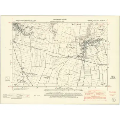 1950 Map of Yorkshire XCI.SE, 1952 Print