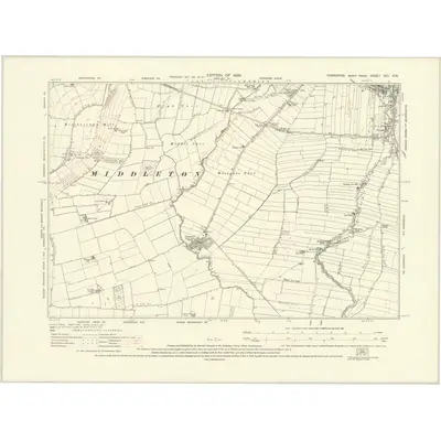 1926 Map of Yorkshire XCI.SW, 1929 Print