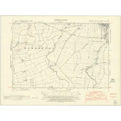 1950 Map of Yorkshire XCI.SW, 1952 Print