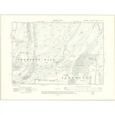 1910 Map of Yorkshire XCII.NW, 1913 Print