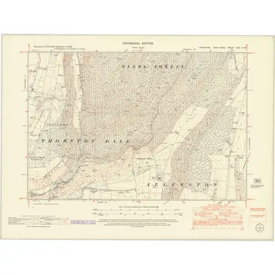 1950 Map of Yorkshire XCII.NW, 1952 Print