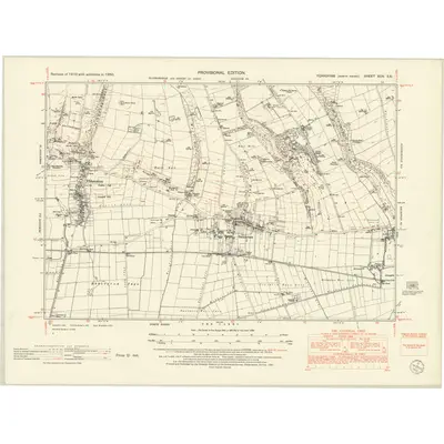 1950 Map of Yorkshire XCII.SE, 1952 Print