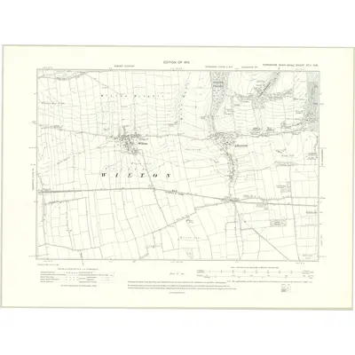 1910 Map of Yorkshire XCII.SW, 1913 Print