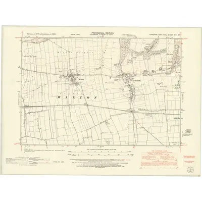 1950 Map of Yorkshire XCII.SW, 1952 Print