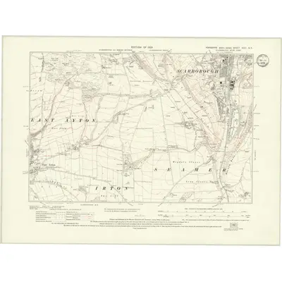 1926 Map of Yorkshire XCIII.NE, 1929 Print