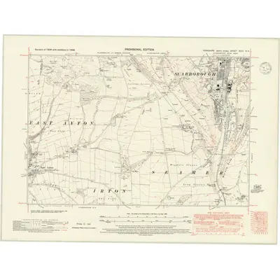 1938 Map of Yorkshire XCIII.NE, 1947 Print