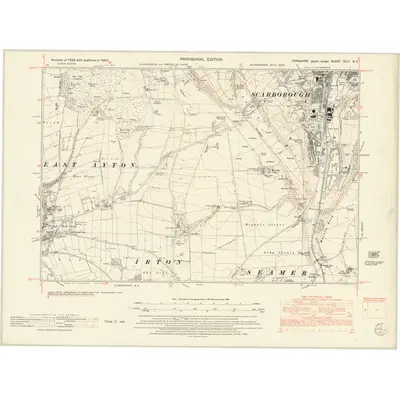 1950 Map of Yorkshire XCIII.NE, 1953 Print