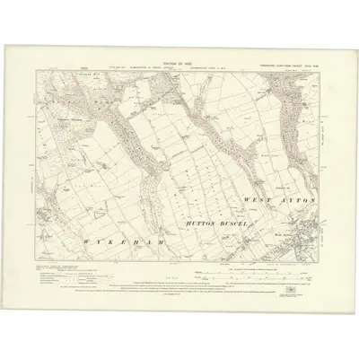 1926 Map of Yorkshire XCIII.NW, 1930 Print