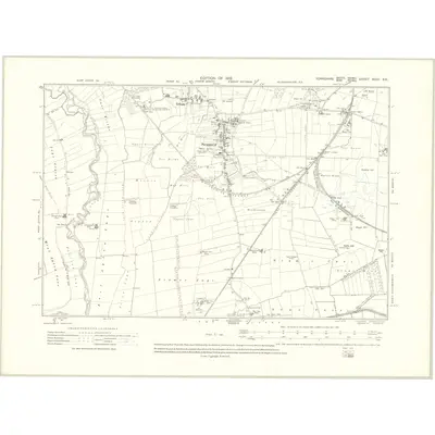 1910 Map of Yorkshire XCIII.SE, 1912 Print
