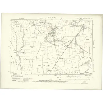 1926 Map of Yorkshire XCIII.SE, 1929 Print