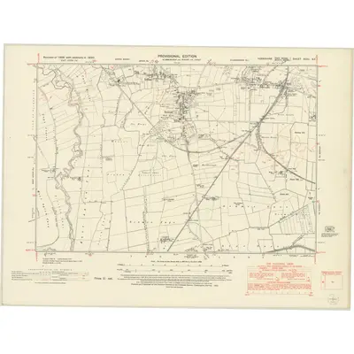 1950 Map of Yorkshire XCIII.SE, 1953 Print