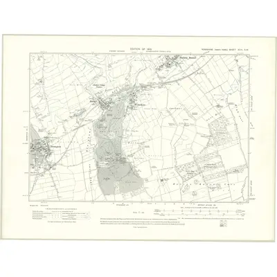 1910 Map of Yorkshire XCIII.SW, 1913 Print