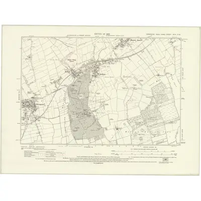 1926 Map of Yorkshire XCIII.SW, 1929 Print