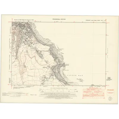 1950 Map of Yorkshire XCIV.NW, 1953 Print
