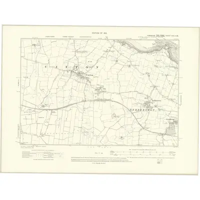 1909 Map of Yorkshire XCIV.SW, 1912 Print