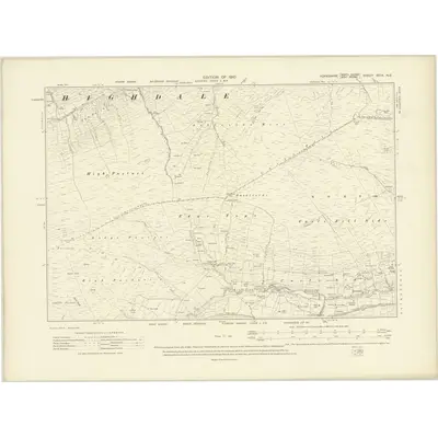 1907 Map of Yorkshire XCIX.NE, 1910 Print