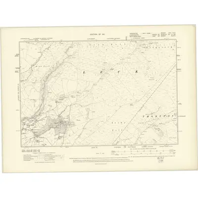 1907 Map of Yorkshire XCV.NE, 1911 Print