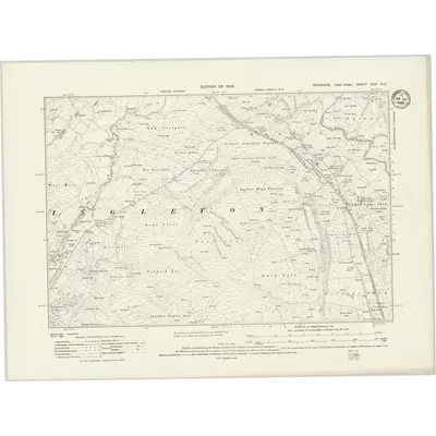 1907 Map of Yorkshire XCVI.NE, 1934 Print