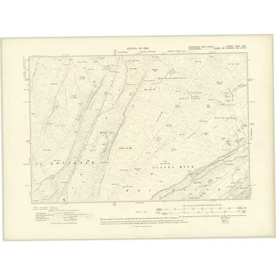 1907 Map of Yorkshire XCVI.NW, 1909 Print