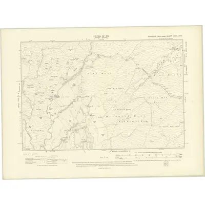 1907 Map of Yorkshire XCVII.NW, 1910 Print