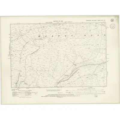 1907 Map of Yorkshire XCVII.SE, 1909 Print