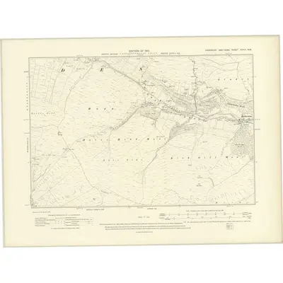 1907 Map of Yorkshire XCVIII.NW, 1910 Print