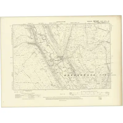 1907 Map of Yorkshire XCVIII.SE, 1910 Print