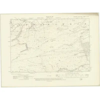 1912 Map of Yorkshire XI.NE, 1919 Print