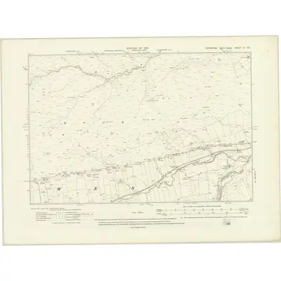1912 Map of Yorkshire XI.SE, 1919 Print