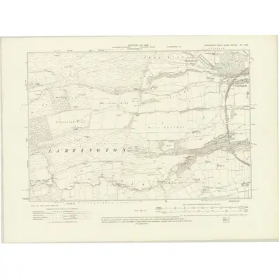 1912 Map of Yorkshire XII.NW, 1919 Print