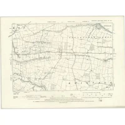 1891 Map of Yorkshire XII.SE, 1895 Print