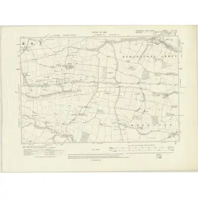 1912 Map of Yorkshire XII.SE, 1920 Print