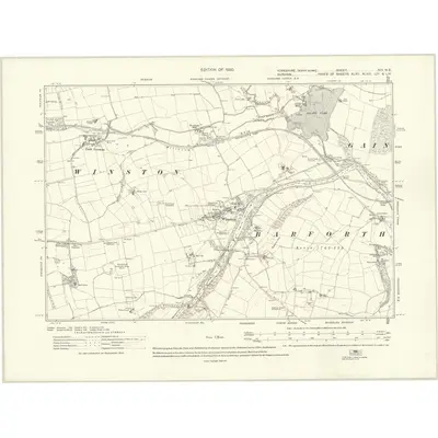 1912 Map of Yorkshire XIII.NE & SE, 1920 Print