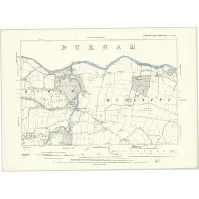1892 Map of Yorkshire XIII.SW, 1895 Print