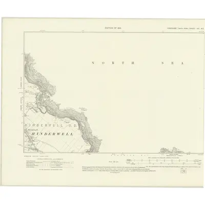 1913 Map of Yorkshire XIX.NE, 1919 Print