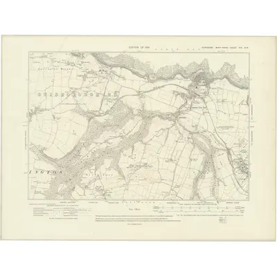 1913 Map of Yorkshire XIX.NW, 1919 Print