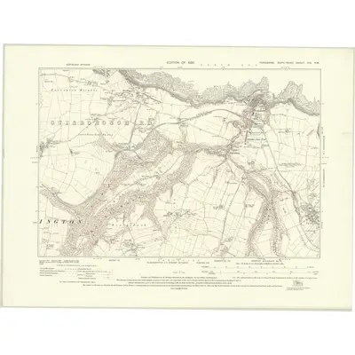 1927 Map of Yorkshire XIX.NW, 1930 Print