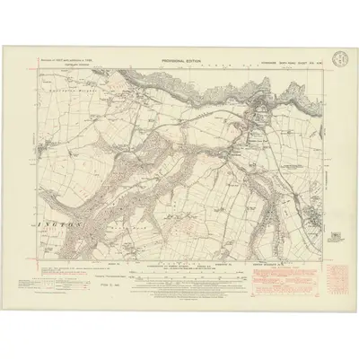 1938 Map of Yorkshire XIX.NW, 1948 Print