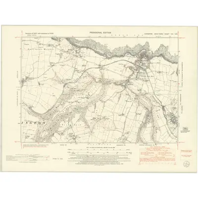 1950 Map of Yorkshire XIX.NW, 1952 Print