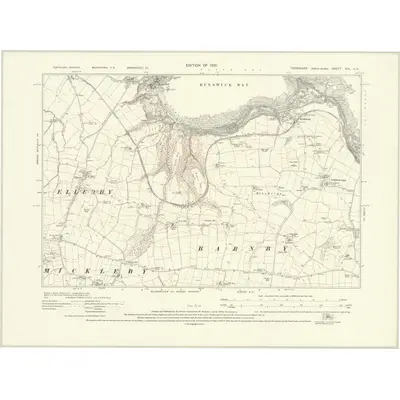 1927 Map of Yorkshire XIX.SE, 1930 Print