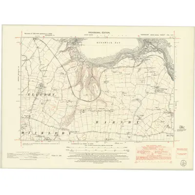 1950 Map of Yorkshire XIX.SE, 1952 Print