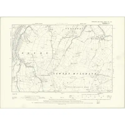 1893 Map of Yorkshire XIX.SW, 1895 Print