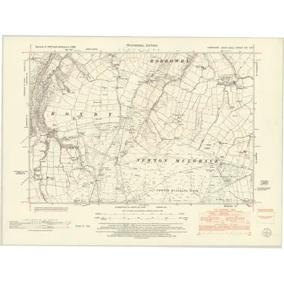 1950 Map of Yorkshire XIX.SW, 1952 Print